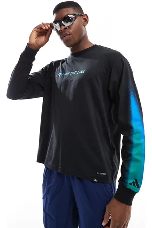 adidas Adidas Running - Follow The Line - og blå top med lange ærmer