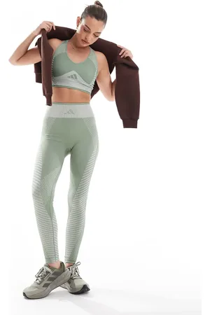 adidas Adidas - Training - Sølvgrønne sømløse leggings i 7/8-længde-Grå