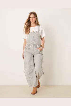Free People Good luck - Flerfarvede overalls i denim med striber-Multifarvet