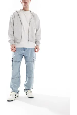 Hollister Posede lyseblå tømrer-jeans med lommedetaljer