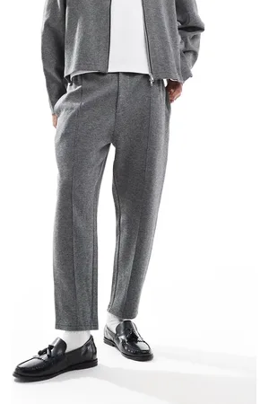 ASOS Grå joggingbukser med tekstur og tapered fit - Del af sæt
