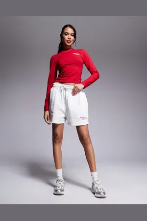 Kaiia Studio - Grå joggingshorts med løbesnor i taljen og logo - Del af sæt