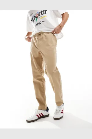 ASOS Tapered chinos med elastisk talje-Neutral