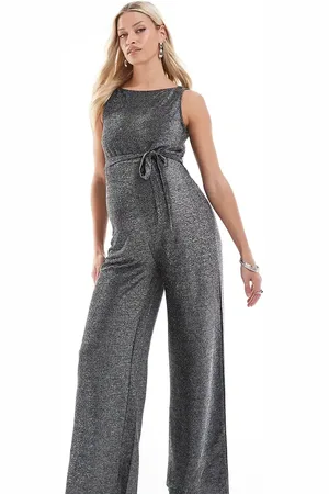 Mama;licious Mamalicious maternity - jumpsuit i jersey med brede ben og glimmer
