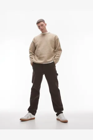 Topman Brune bukser med lige ben i twill