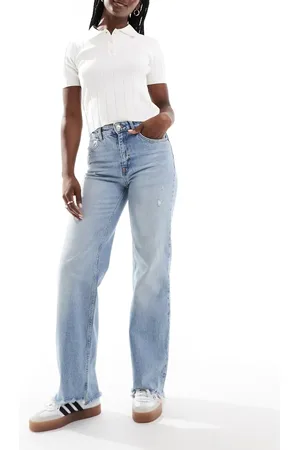 ONLY Juicy - Lyseblå jeans med høj talje og vide ben i denim