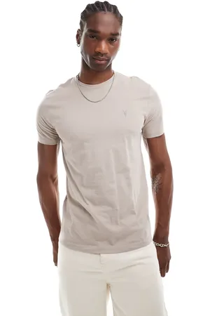 AllSaints Brace - Beige T-shirt i børstet bomuld-Neutral