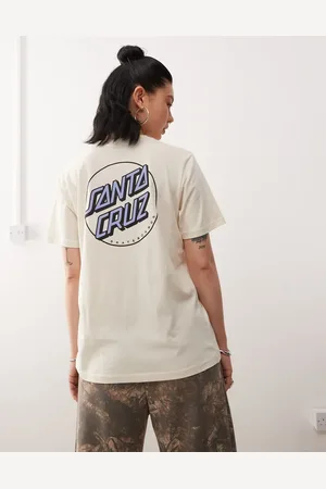 Santa Cruz Dot - Cremefarvet T-shirt med logoprint på ryggen-Hvid