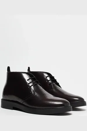 ASOS Chukka-læderstøvler med snørebånd-Rød