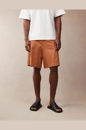ASOS Rustfarvede elegante bermuda-shorts i hørblanding-Brun