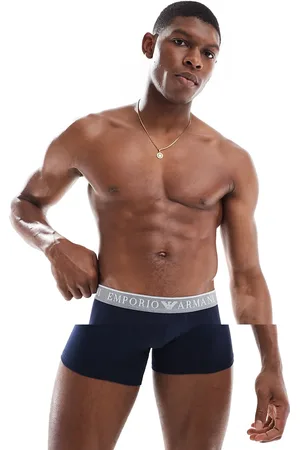 Emporio Armani Bodywear - Pakke med 2 par sorte og gråbrune boksershorts med 