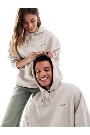COLLUSION Unisex hættetrøje med logoprint i -Neutral