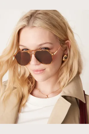Jeepers Peepers Lyse aviator-solbriller med skildpaddemønster-Brun