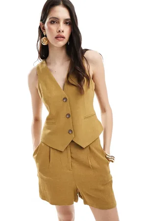 ASOS Olivengrøn vest i hør