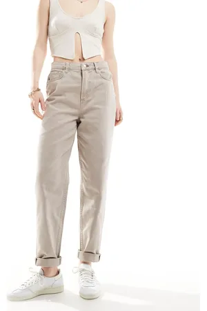 ASOS Neutrale afslappede mom-jeans med høj talje