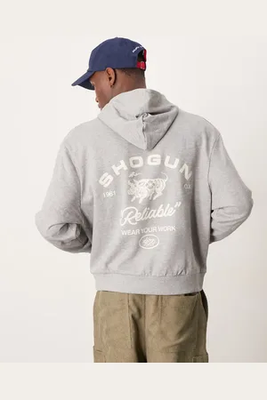 ASOS Hættetrøje i firkantet og oversized pasform med grafik i Americana-stil