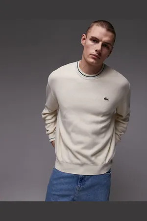 Lacoste Og langærmet trøje med rund hals og kantbåndsdetalje