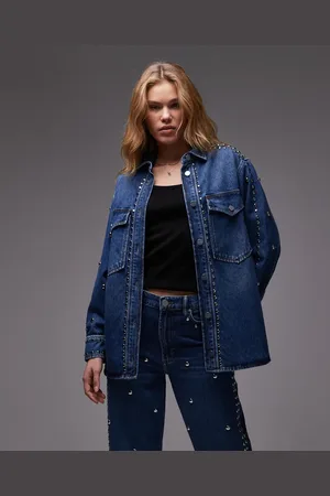 AllSaints Alba - denimskjorte med nitter