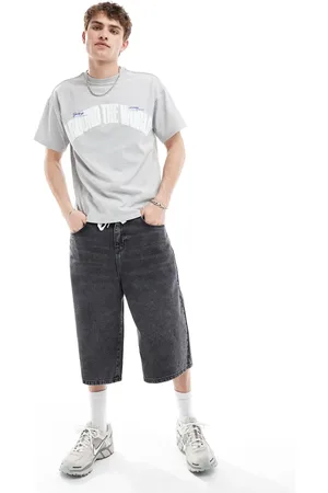 Dr Denim Trooper - Lysegråmeleret T-shirt med 