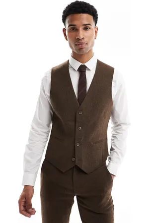 ASOS Vest i skinny fit i twill med uld