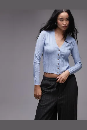 MANGO Ribstrikket cardigan med knapper
