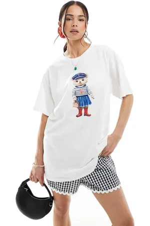 Miss Selfridge Oversized T-shirt med bjørneprint