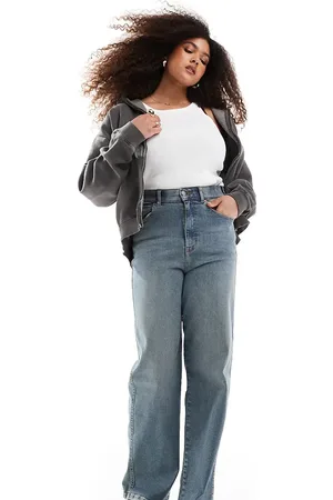 Dr Denim Moxy - Jeans med lige ben i slidt mellemblå