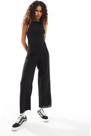 Monki Jumpsuit med brede ben og firkantet hals