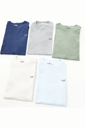Hollister Pakke med 5 T-shirts i forskellige farvet med ikonlogo
