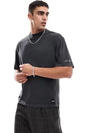 Native Youth Sort og afslappet T-shirt i syrevask