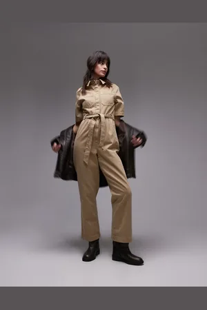 Topshop Jumpsuit med korte ærmer-Neutral