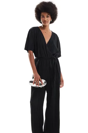 VERO MODA Jumpsuit med plisseringer og slå-om-design foran