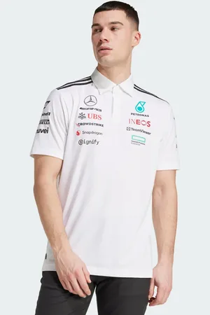 adidas Mercedes F1 - Hvid poloskjorte