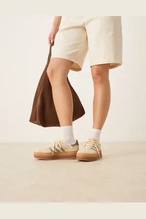 adidas Gazelle Bold - Sneakers i cremefarve/sølvfarve-Hvid