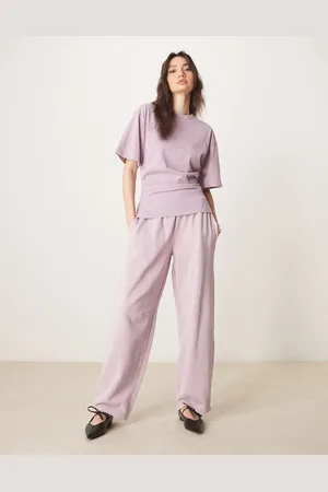 ASOS Forvaskede lyslilla joggingbukser med barrel-ben - Del af sæt