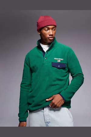 Ralph Lauren Sport Capsule - Grøn fleecejakke med logo