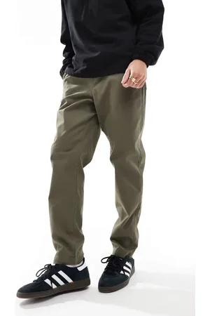 ASOS Kakigrønne tapered chinos med elastisk talje