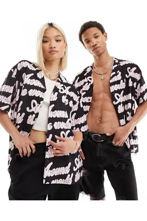 Dr Denim Dr. Denim - Unisex - afslappet skjorte med resortkrave og gennemgående print