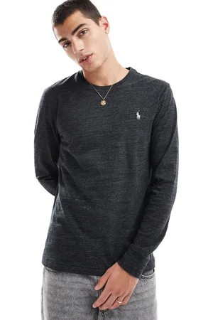 Ralph Lauren Sortmeleret T-shirt med lange ærmer og ikonlogo