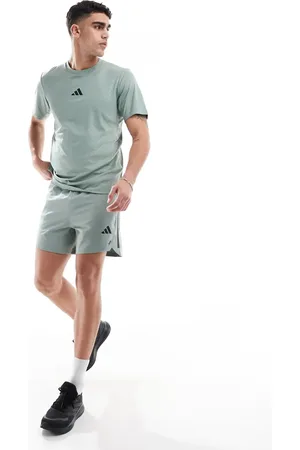 adidas Adidas - Training Power - Sølvgrønne shorts med 3 striber