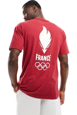 Le Coq Sportif Equipe De France Paris 2024 Olympics - T-shirt med print på ryggen i riorød