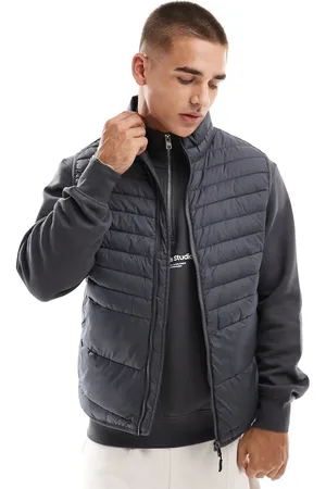 JACK & JONES Mørkegrå foret vest der kan pakkes sammen