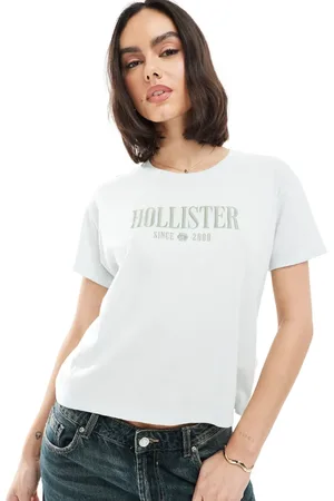 Hollister Salviegrøn T-shirt med tekstlogo
