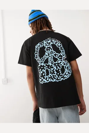 Dr Denim Trooper - Afslappet T-shirt med grafisk peace-print på ryggen