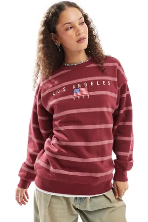 Daisy Street Sweatshirt med lyserøde striber og 