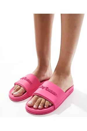 Juicy Couture Sliders med logo-Lyserød