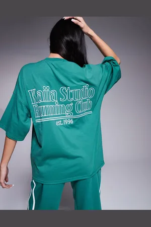 Kaiia Studio - Grøn T-shirt med broderet 