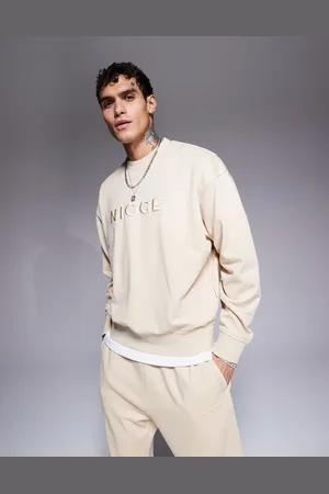 Nicce London Forvasket sweatshirt med rund hals og logo - Del af sæt-Neutral