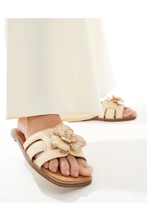 Aldo Seaflower - Beige flade sandaler med for i raffia-Neutral