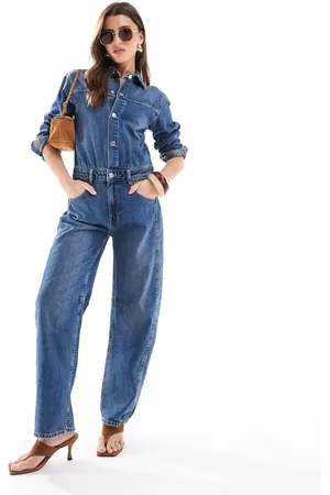 Stradivarius Oversized overalls i denim